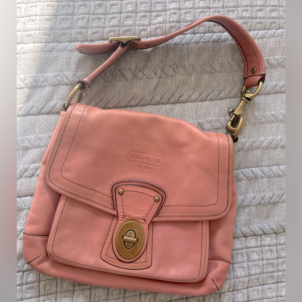 Coach Y2K pink 65th anniversary legacy turnlock shoulder bag